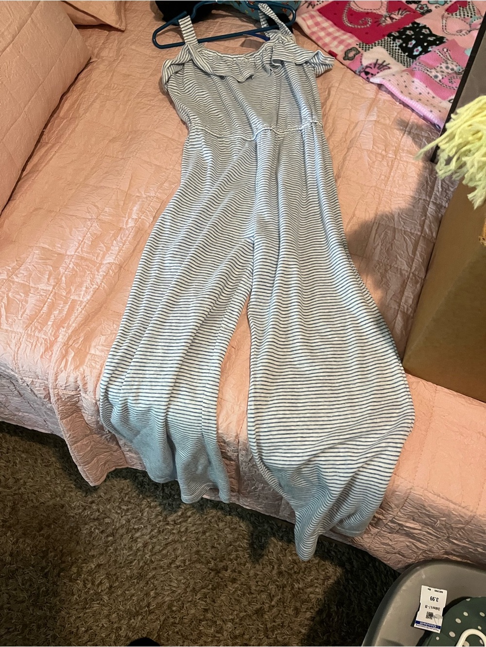 Copper Key Blue and White Striped Wide-Leg Romper